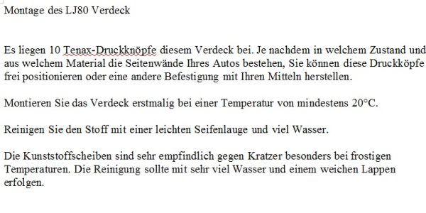 Standard Verdeck - schwarz